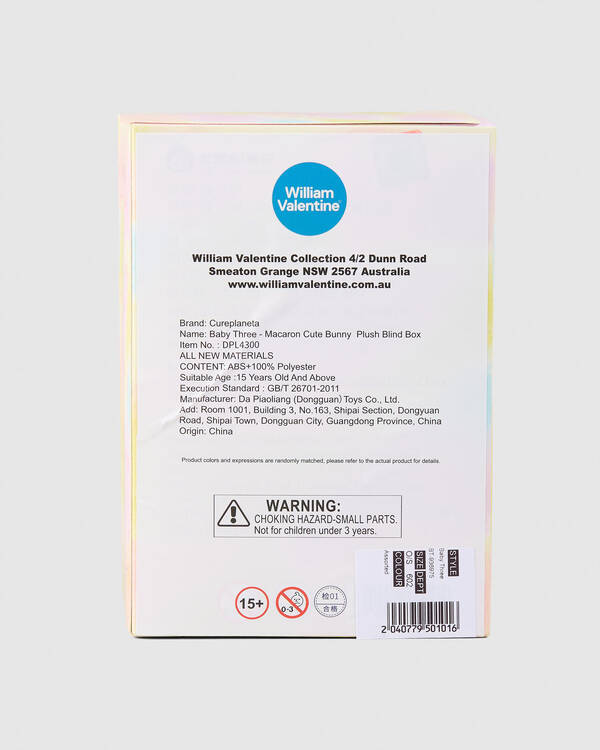 Baby Three Macaron Cute Bunny  Plush Blind Box for Unisex