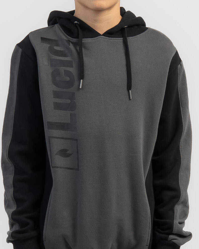 Lucid Boys' Oriented Hooded Sweatshirt In Black/grey - Fast Shipping ...