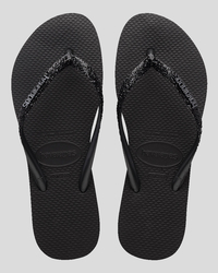 Havaianas Slim Metal Logo Glitter II Thongs for Womens image number null