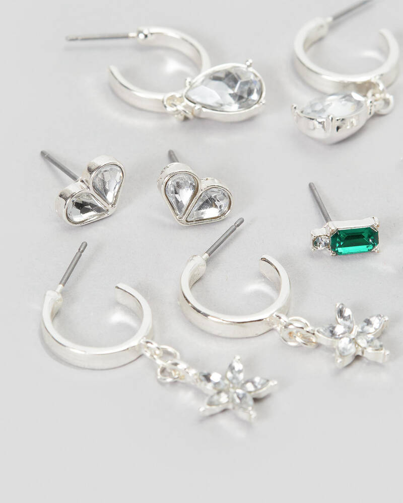 Shop Karyn In LA Charli Earring Pack In Shiny Silver - Fast Shipping