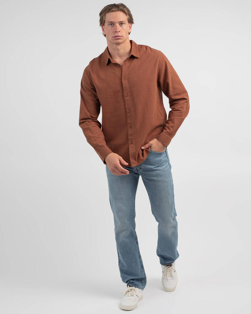 Rhythm Classic Linen Long Sleeve Shirt for Mens