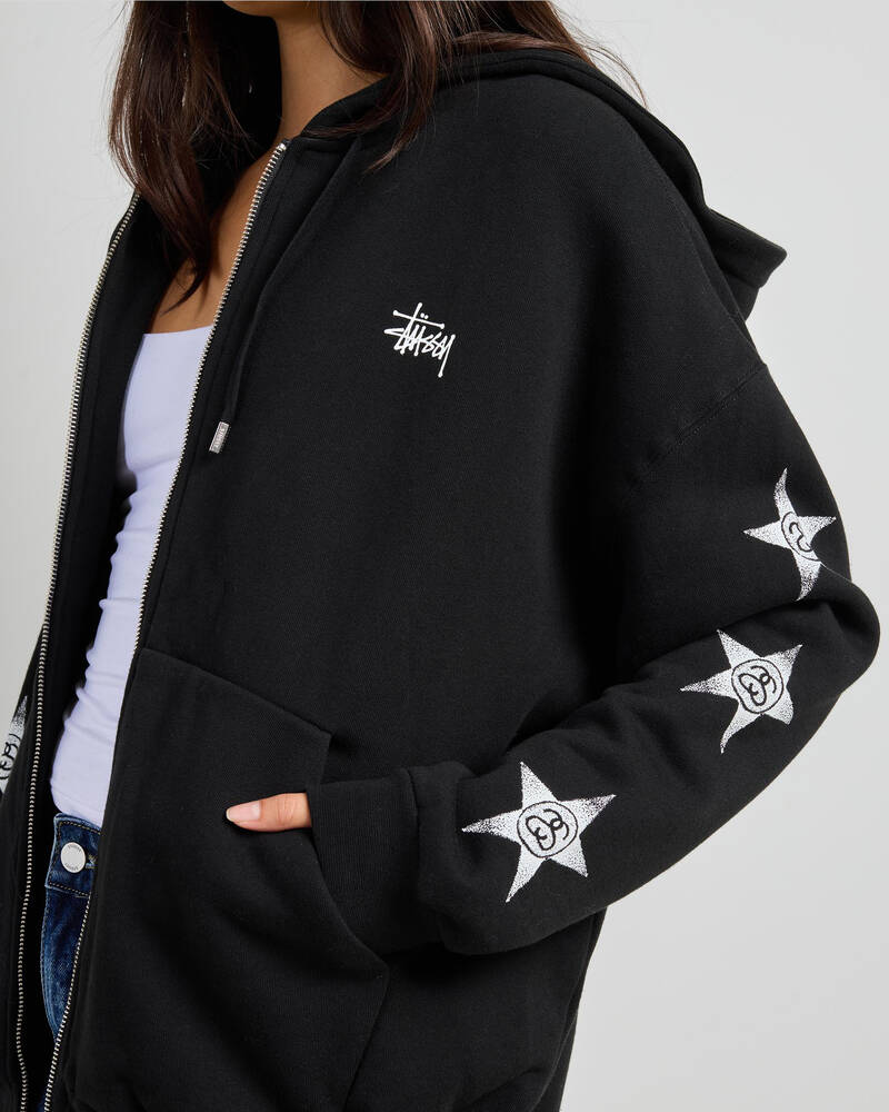 Stussy Stars Zip Through Hoodie for Womens