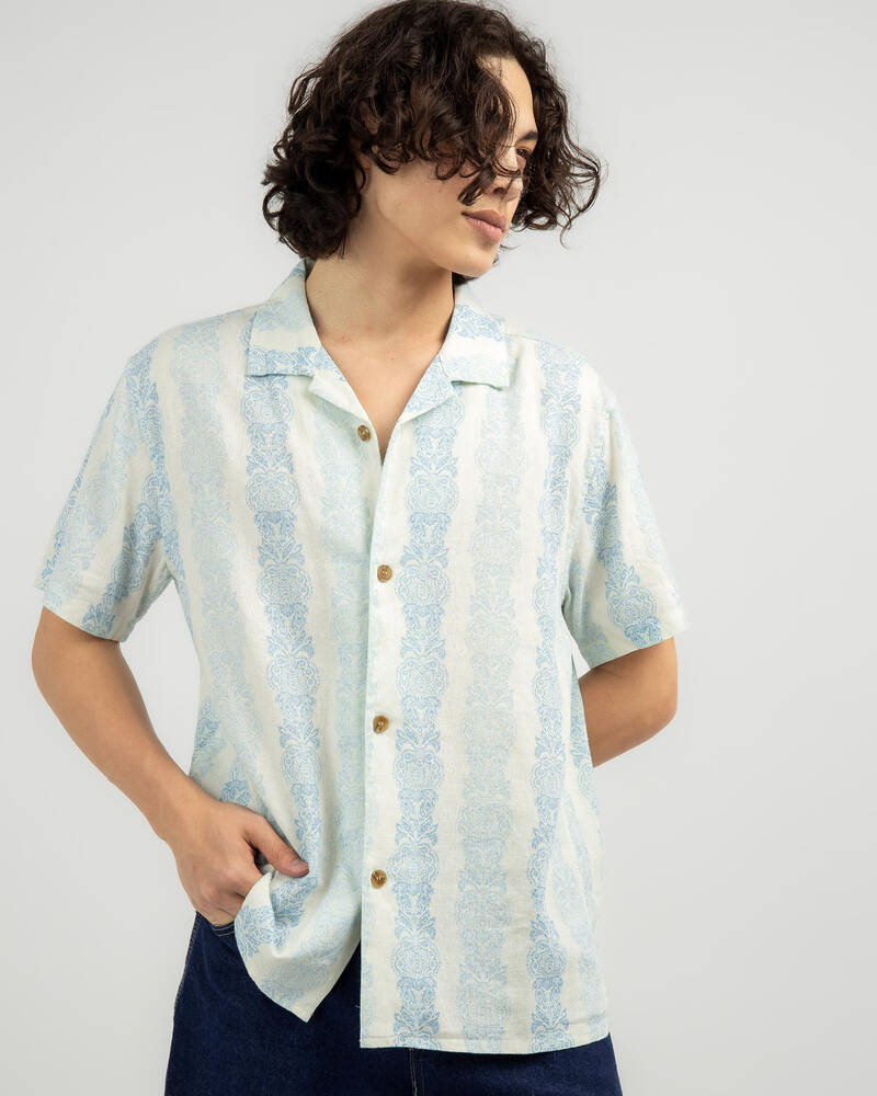 Rhythm Pineapple Stripe Short Sleeve Shirt for Mens