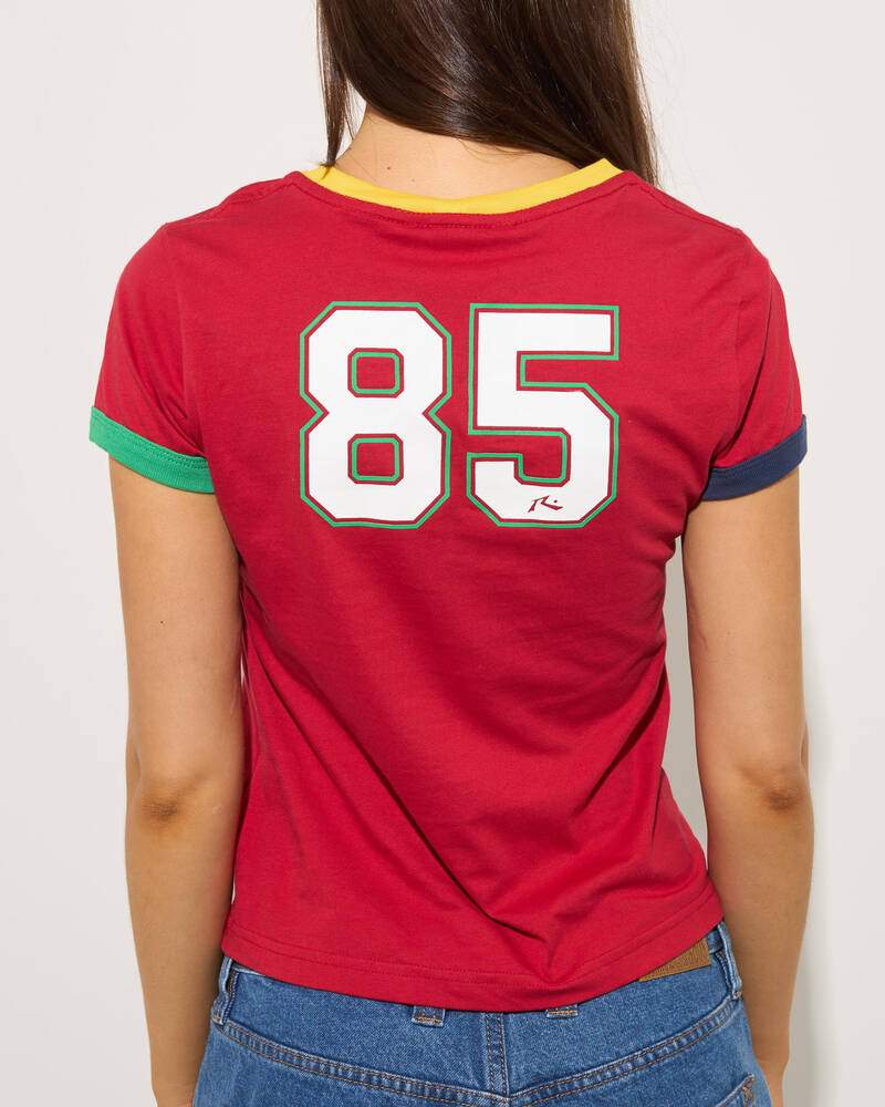 Rusty 3 Tone Contrast Ringer Baby Tee for Womens