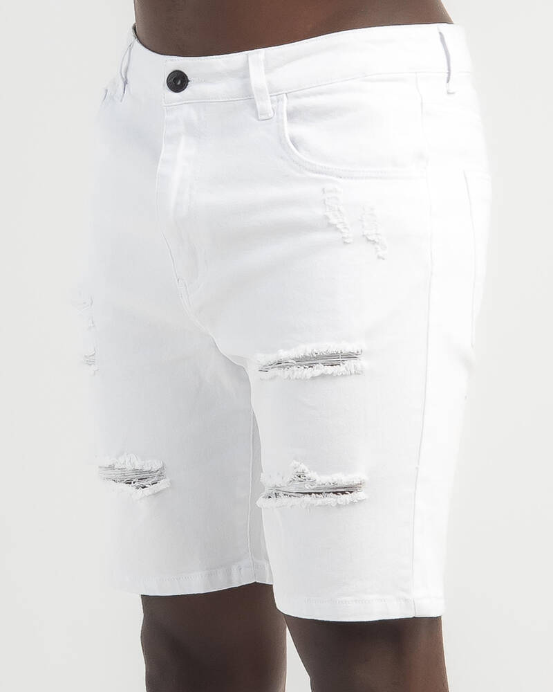 Lucid Demolished Denim Shorts for Mens