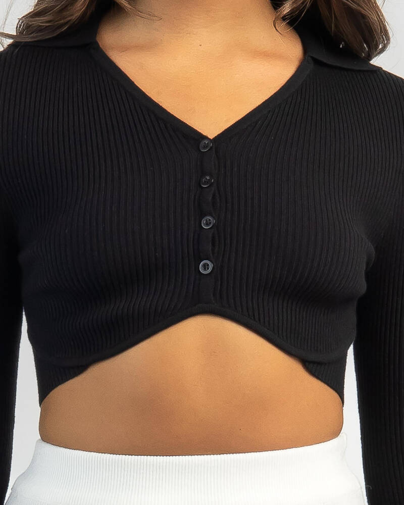 Rumor Brya Long Sleeve Knit Top for Womens