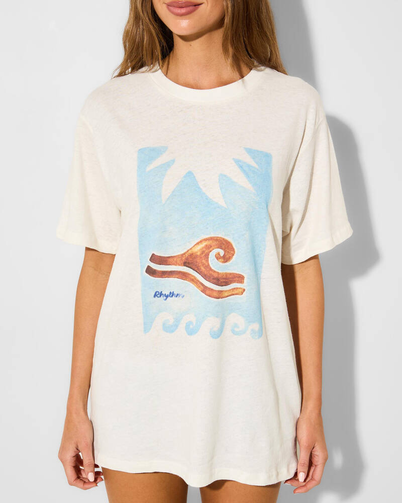 Rhythm Ocean Wave Oversized T-Shirt for Womens