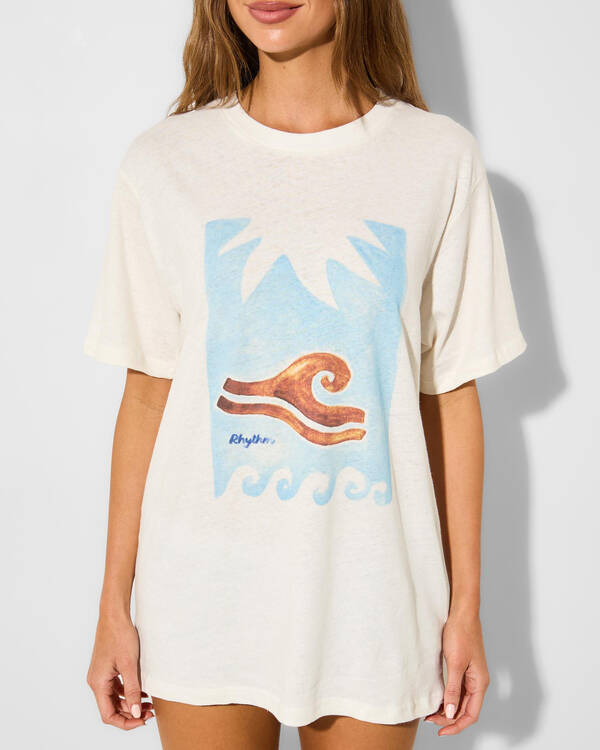 Rhythm Ocean Wave Oversized T-Shirt for Womens