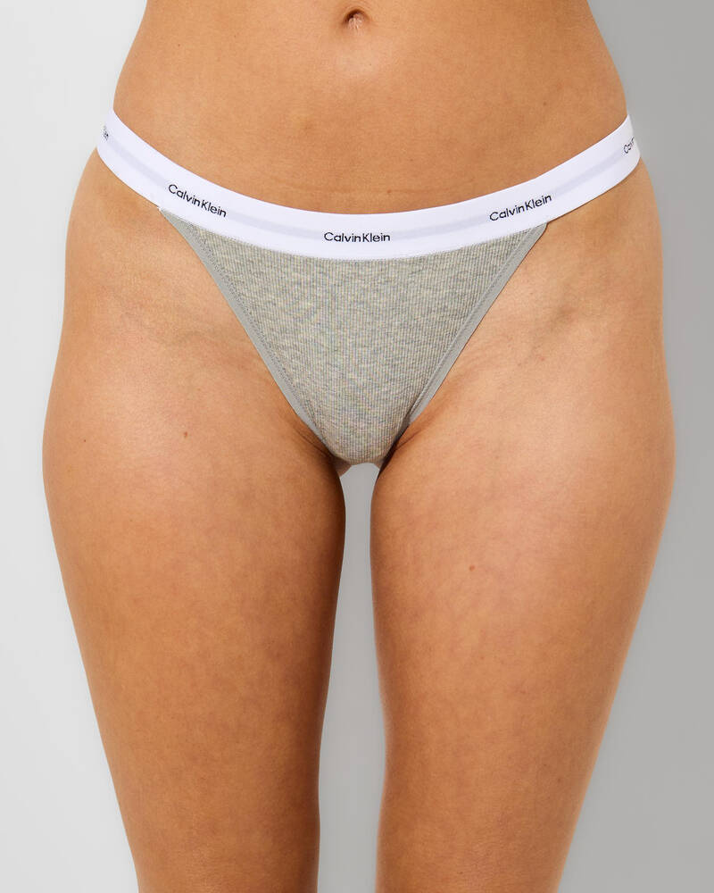 Calvin Klein Cotton Stretch Rib String Thong for Womens