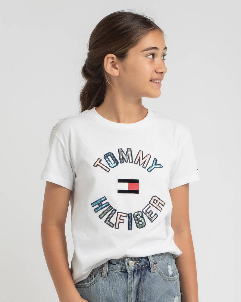 Tommy Hilfiger Girls' Sequins T-Shirt for Womens