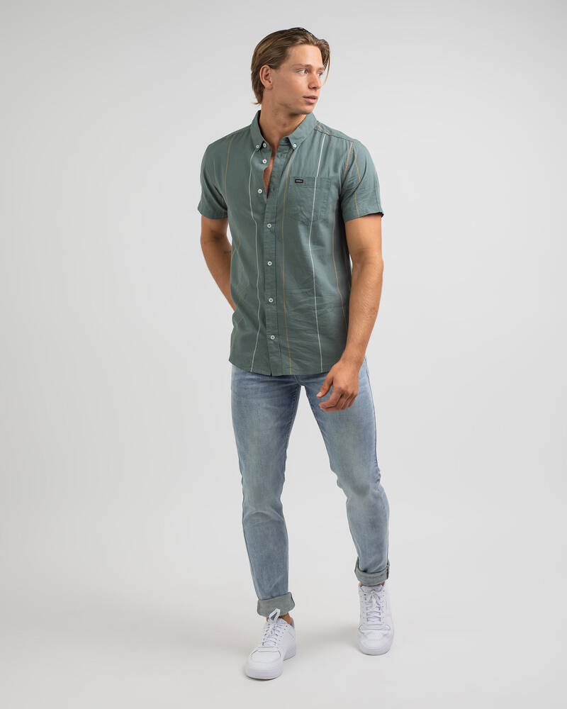 RVCA Cassidy Stripe Short Sleeve Shirt for Mens
