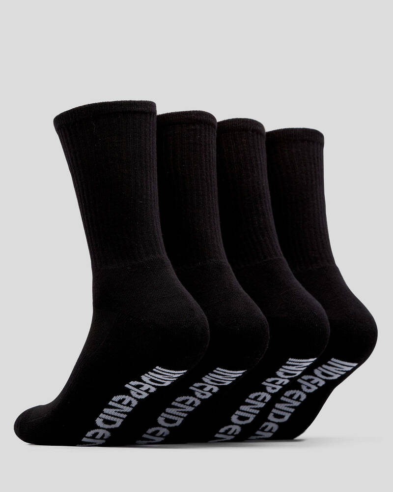 Independent Cross Embroidery Socks 4 Pack for Mens