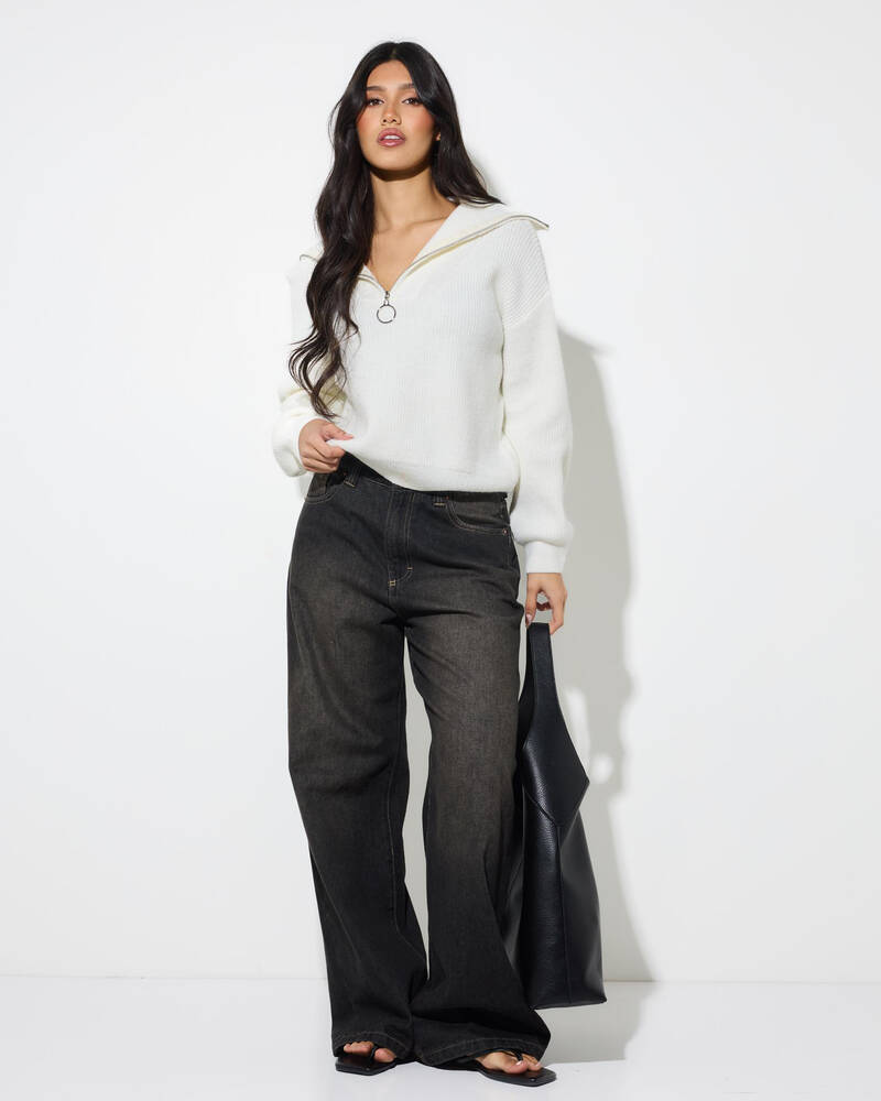Mooloola Quarter Zip Knit Jumper for Womens