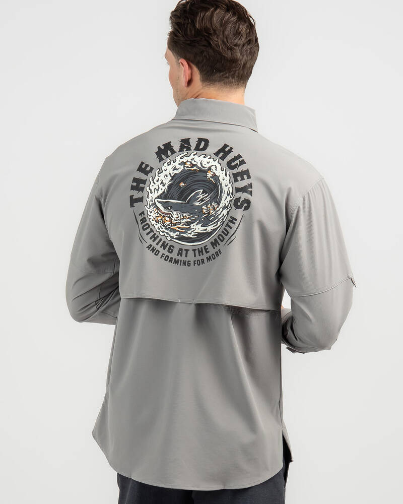 The Mad Hueys Foaming Shark Fishing Shirt for Mens