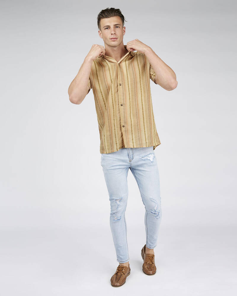 Rhythm Vacation Stripe Short Sleeve Shirt for Mens