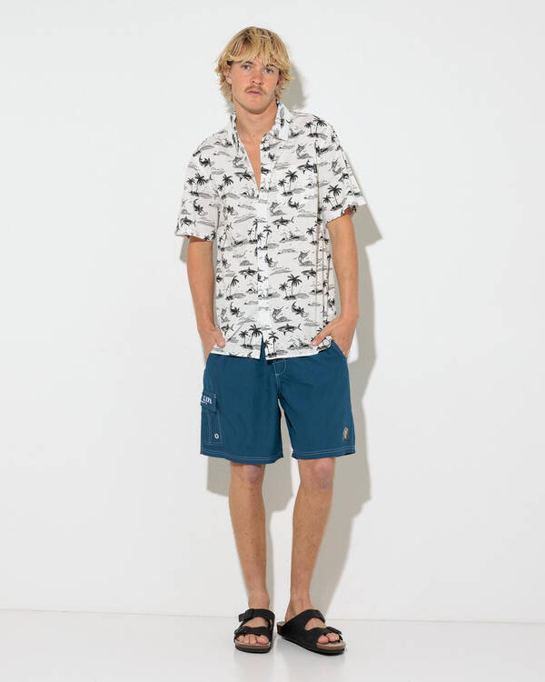 Salty Life Sea Foam Short Sleeve Shirt for Mens