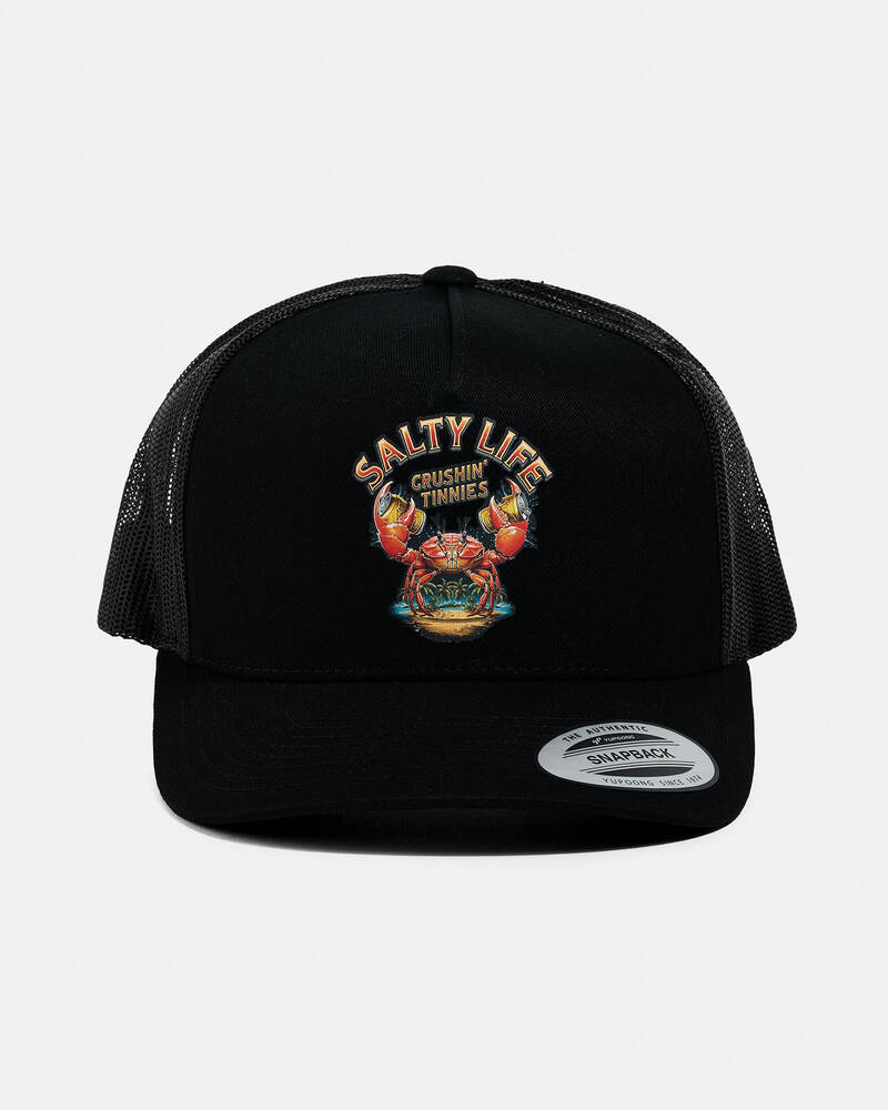 Salty Life Crushin Tinnies Trucker Cap for Mens