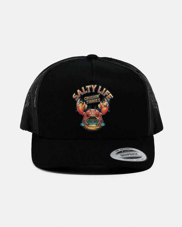 Salty Life Crushin Tinnies Trucker Cap for Mens