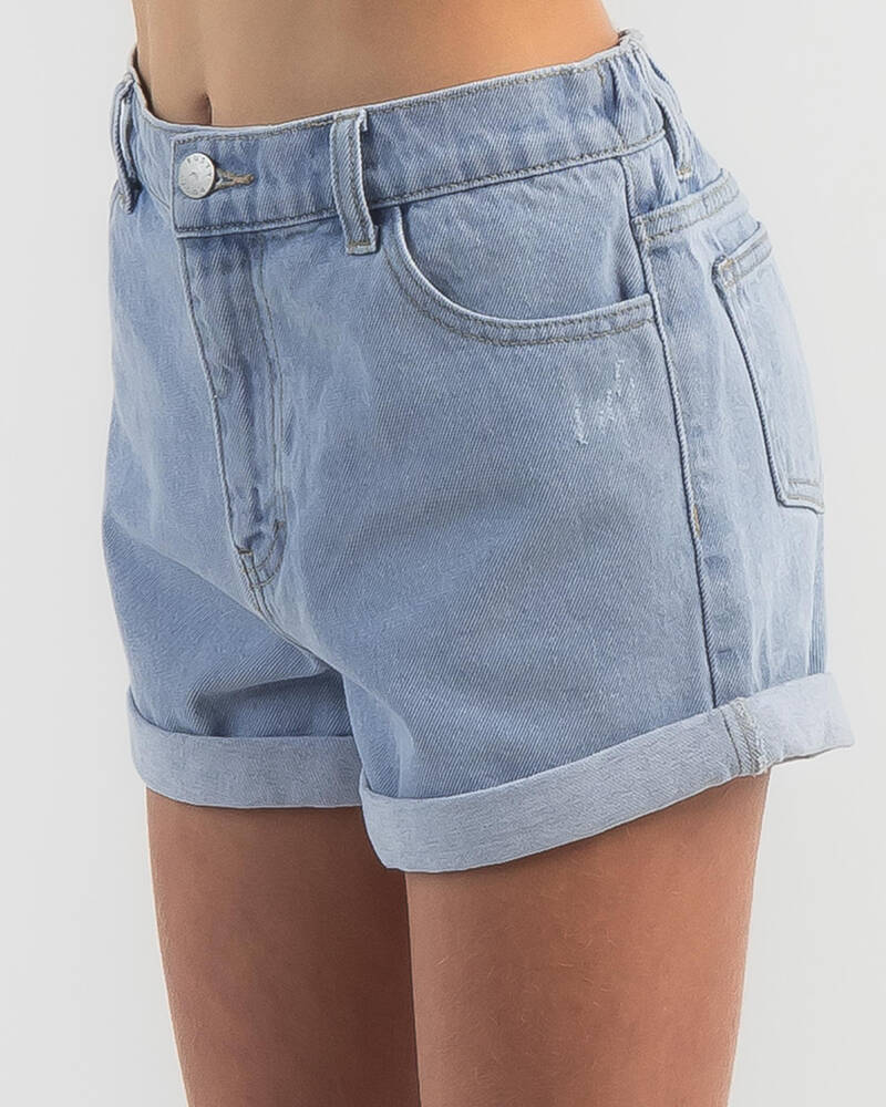 Rusty Girl's Luck Rolled Denim Shorts for Womens