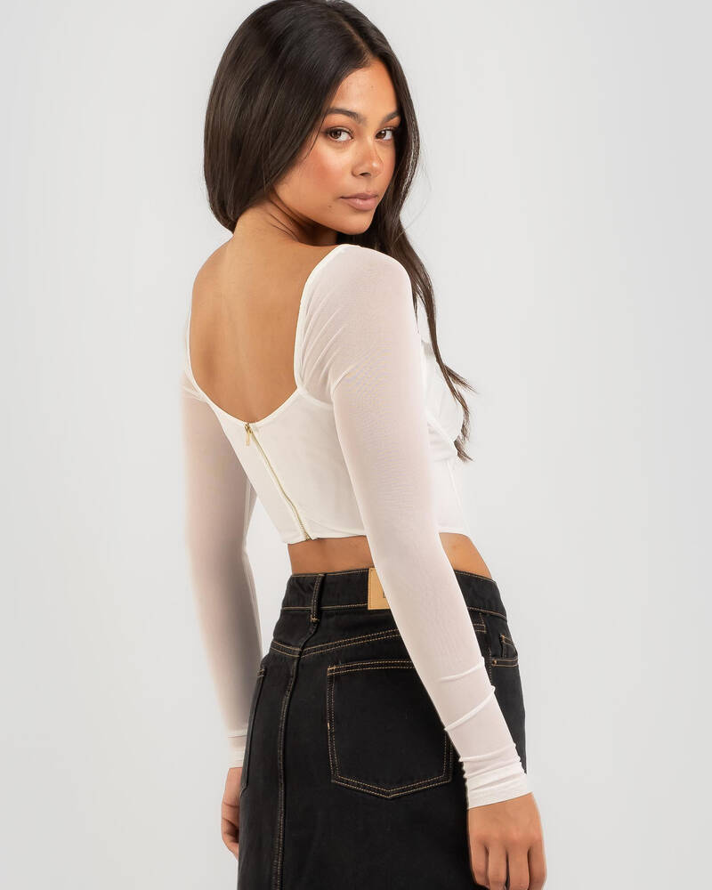 Ava And Ever Be Sweet Long Sleeve Corset Top for Womens