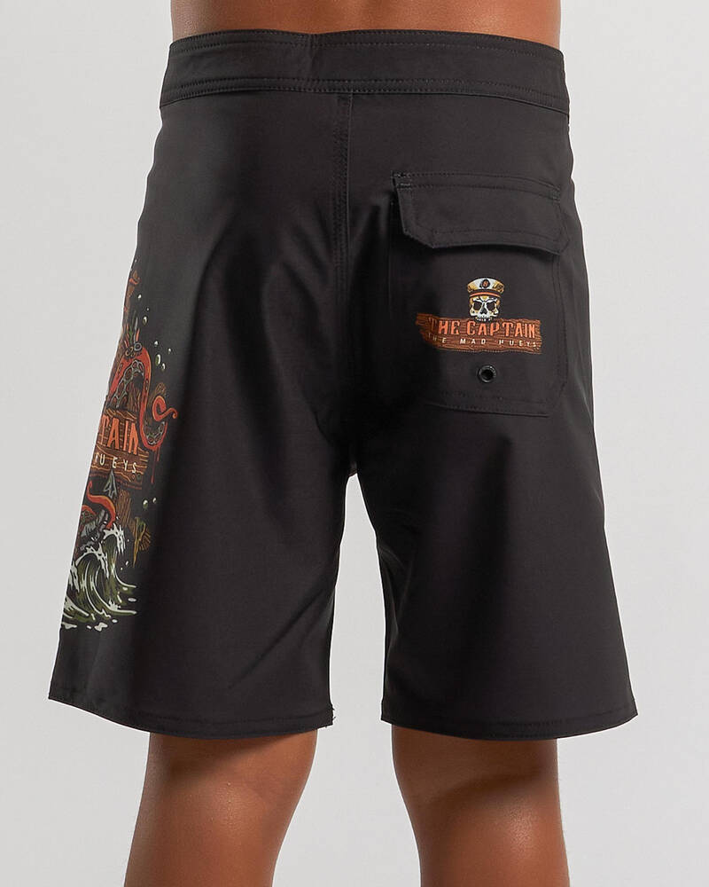 The Mad Hueys Boys' The Kraken Captain Board Shorts for Mens