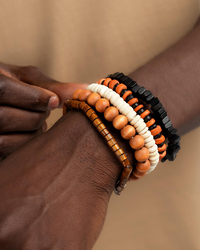 REPUBLIK Wooden Bead Combo Bracelet Pack for Mens image number null