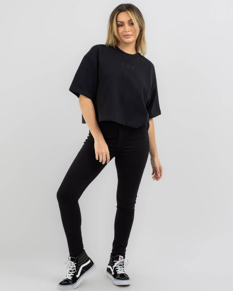 Fox Wordmark OS Crop T-Shirt for Womens