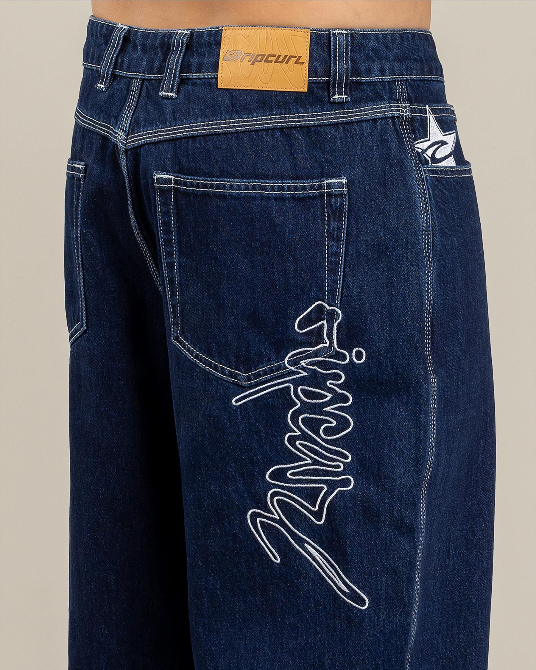 Rip Curl Medina Rip Script Denim Jeans In True Indigo - FREE