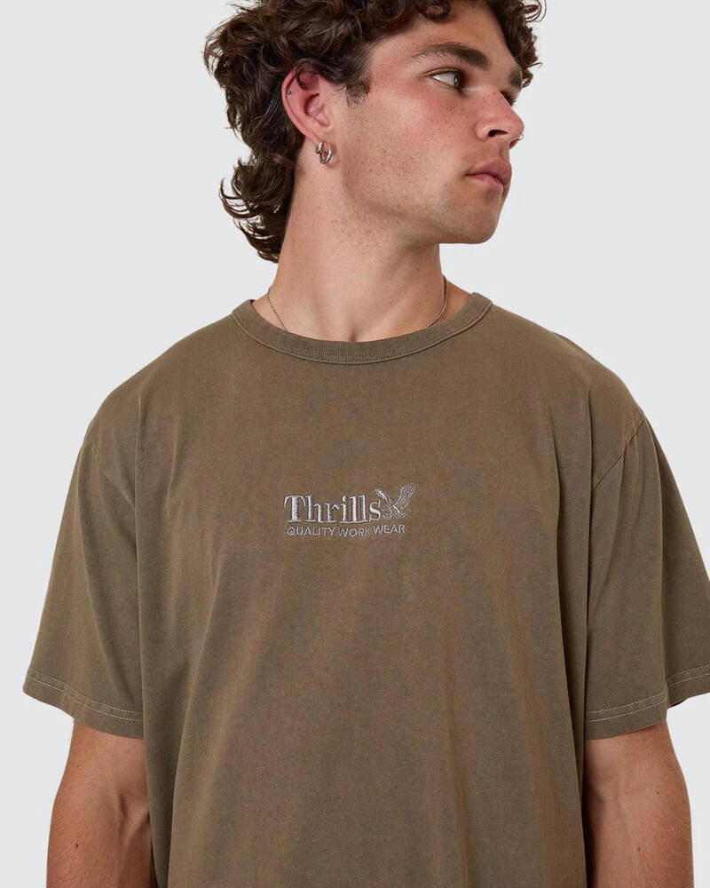 Thrills Workwear Embro Merch Fit T-Shirt for Mens