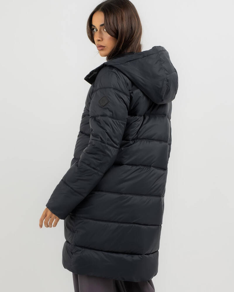 Shop Roxy Crest of the Wave Hooded Jacket In Anthracite - Fast Shipping ...