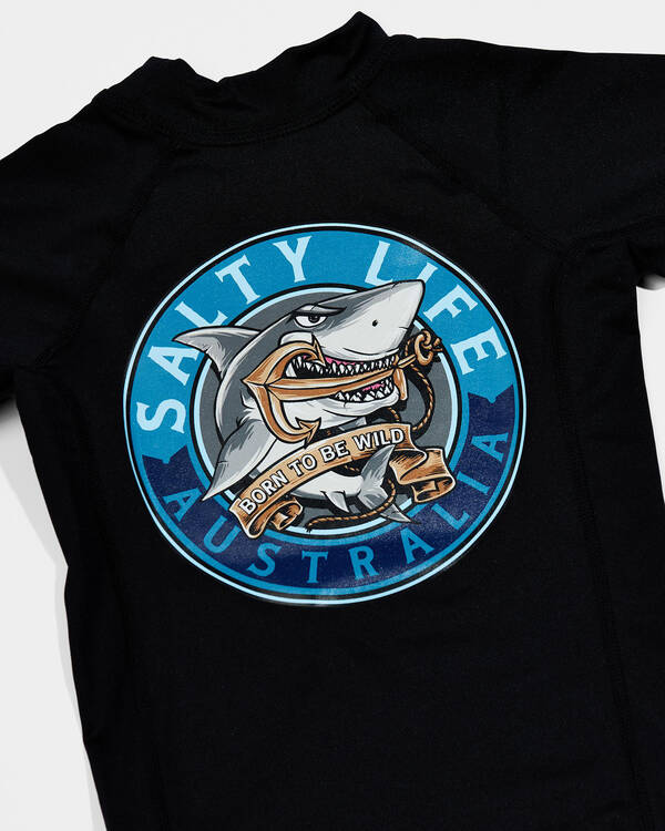 Salty Life Toddlers' Born To Be Wild Short Sleeve Rash Vest for Mens