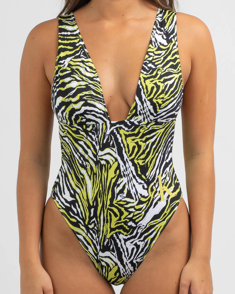 Calvin Klein CK One Plunge One Piece Swimsuit for Womens