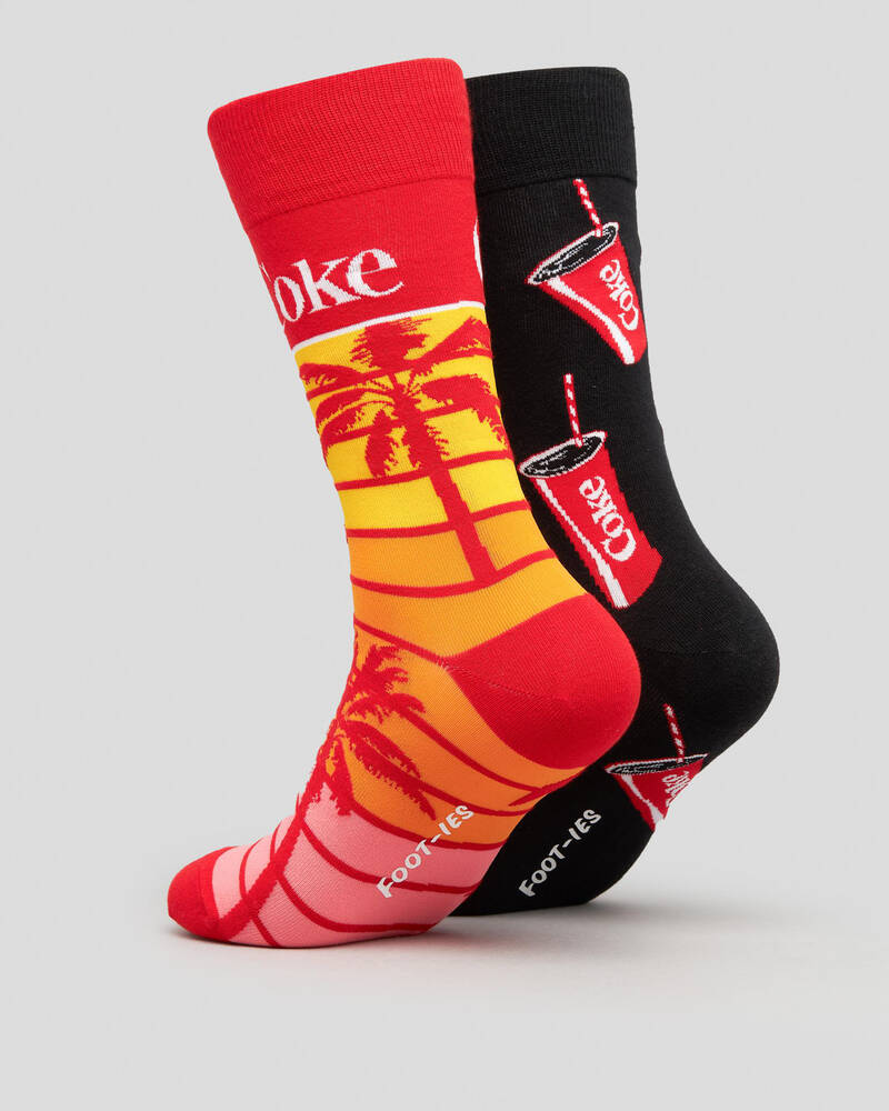 FOOT-IES Coke Sunset Socks 2 Pack for Mens