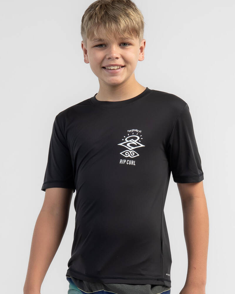Rip Curl Boys' Icons Surflite Short Sleeve Rash Vest for Mens