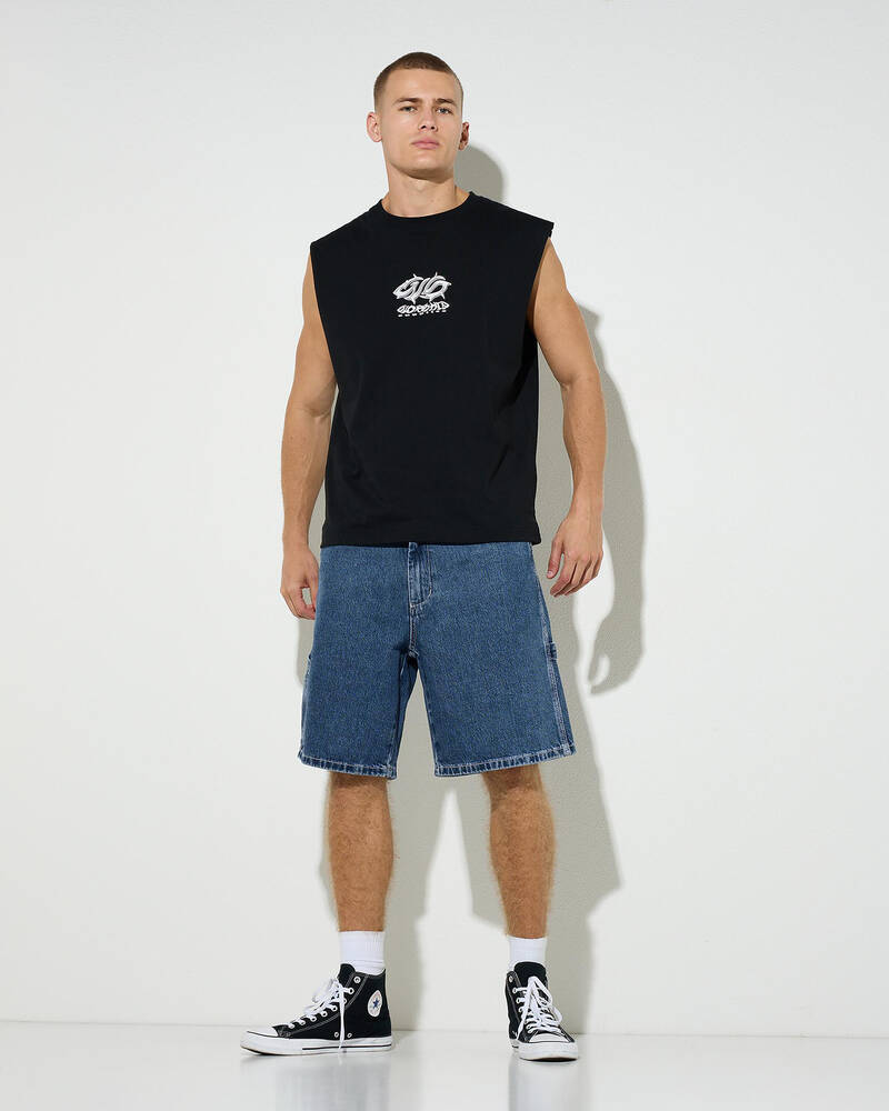 Worship Supplies Synth Carpenter Jean Shorts for Mens
