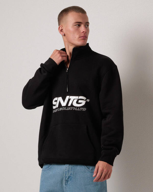 Overlapped 1/4 Zip Sweatshirt