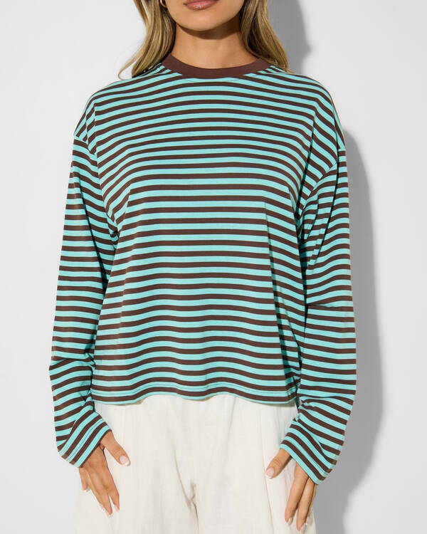 Mooloola Janet Striped Long Sleeve Top for Womens