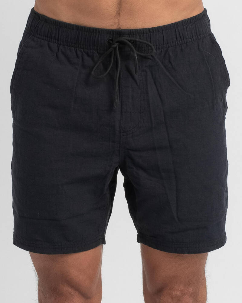 Rusty Overtone Linen 17" Elastic Shorts for Mens