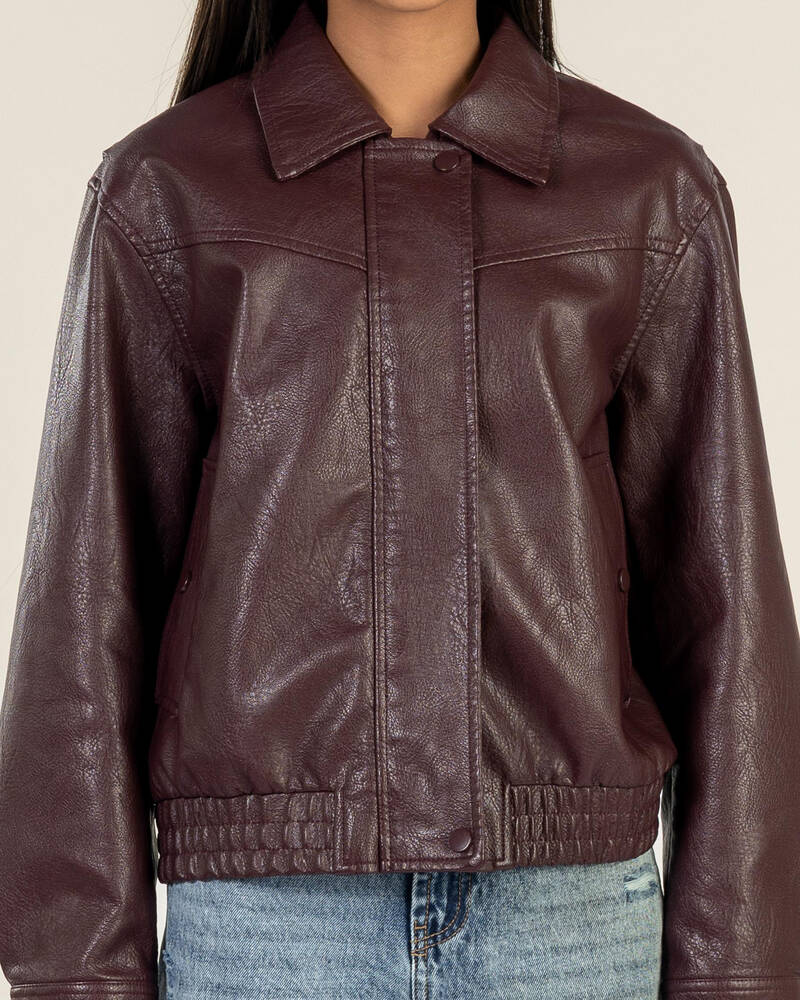 Ava And Ever Girls' Rebel Faux Leather Jacket for Womens