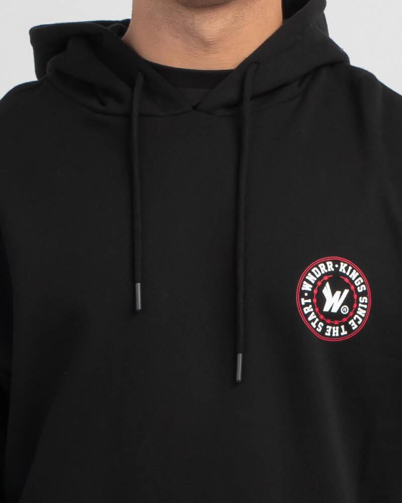 Wndrr Ornament Curved Hem Hoodie for Mens