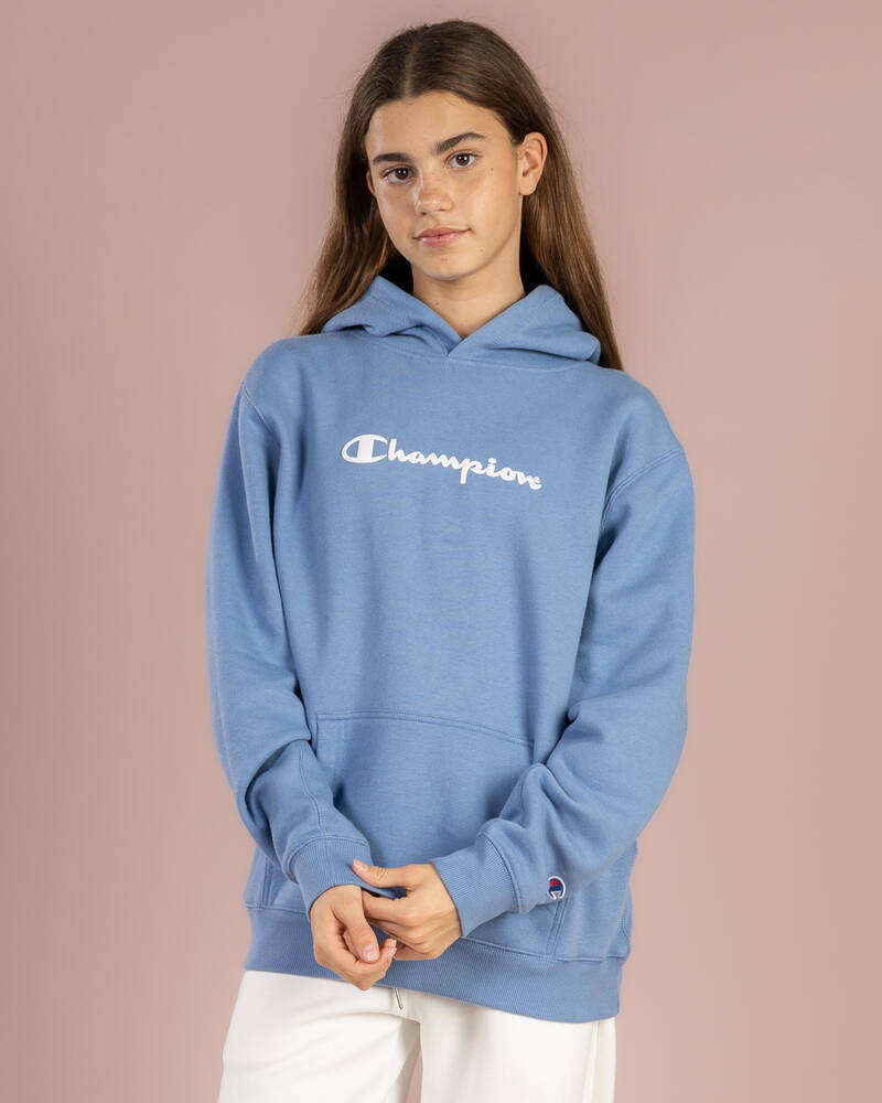 Champion Girls' Puff Script Hoodie for Womens