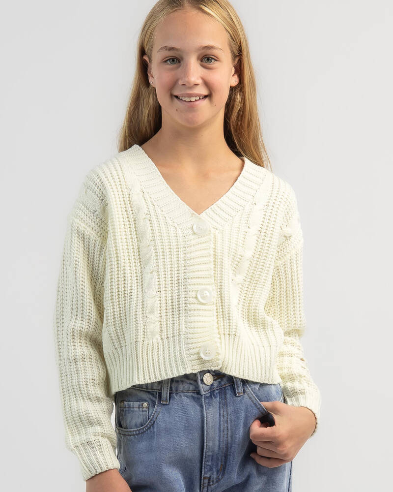 Mooloola Girls' Debate Team Cable Knit Cardigan for Womens