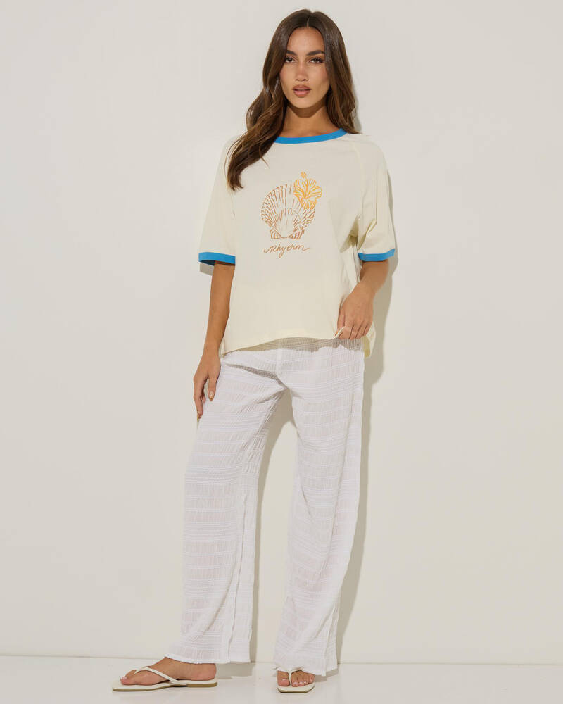 Rhythm Sunrise Seashell Ringer T-Shirt for Womens