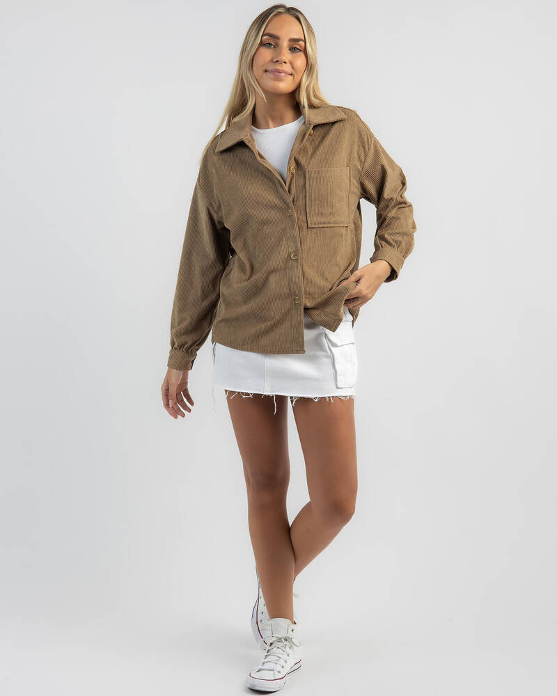 Mooloola Ontario Cord Long Sleeve Shirt for Womens