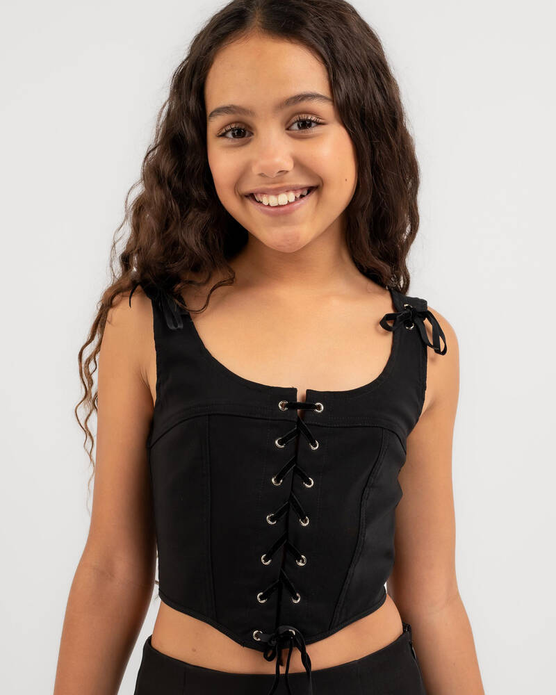 Ava And Ever Girls' Joey Lace Up Top for Womens