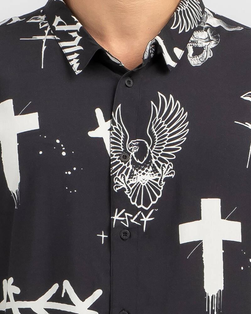 Kiss Chacey Augur Party Short Sleeve Shirt for Mens