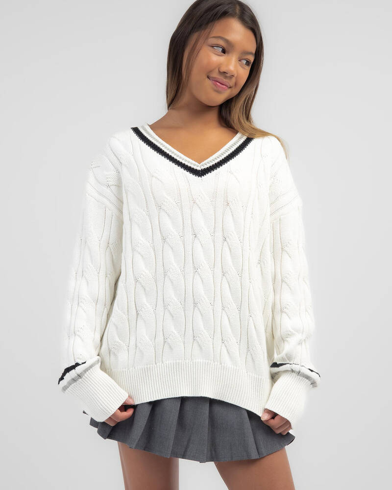 Ava And Ever Girls' Ivy League V Neck Knit Jumper for Womens