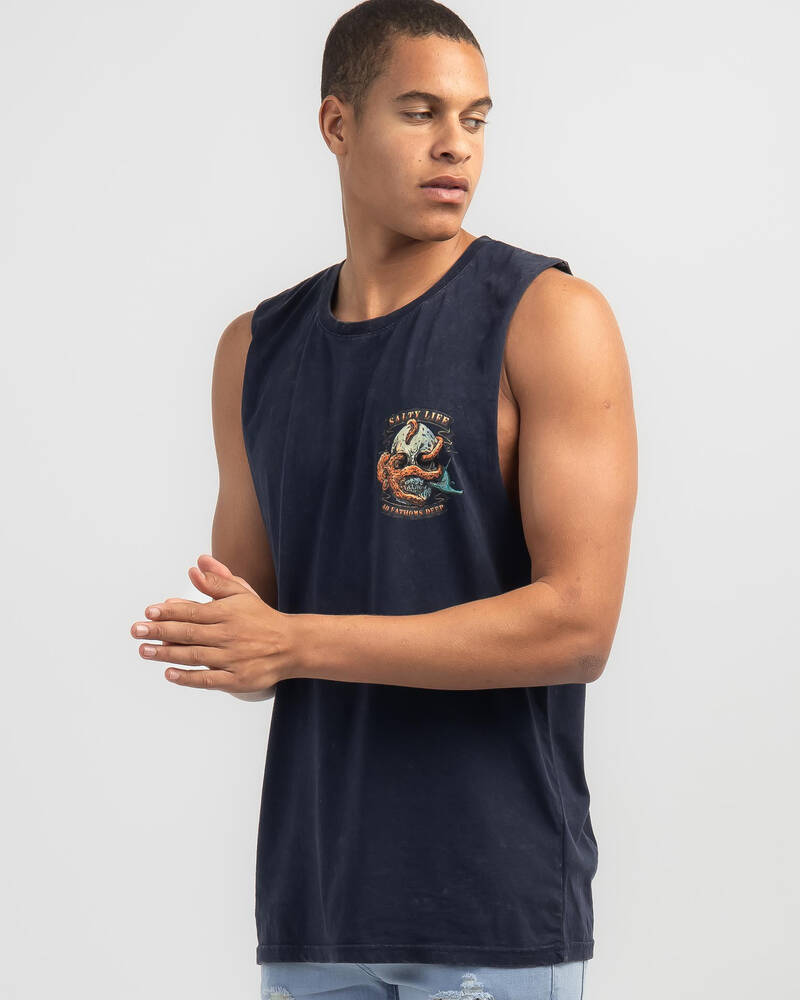 Salty Life Into The Deep Muscle Tank for Mens