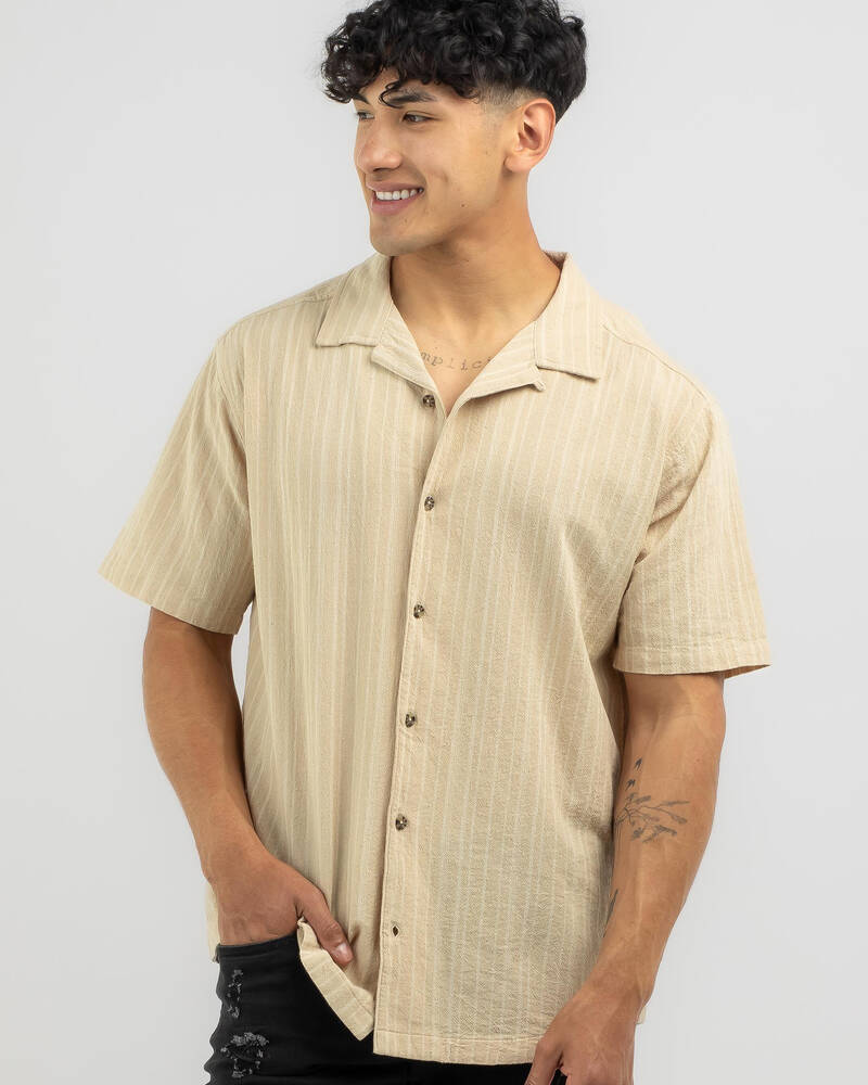 RVCA Beat Stripe Short Sleeve Shirt for Mens