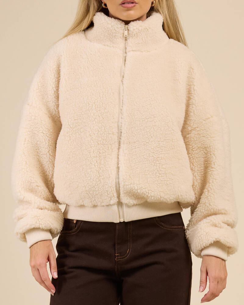 Ava And Ever Mortiz Teddy Bomber Jacket for Womens